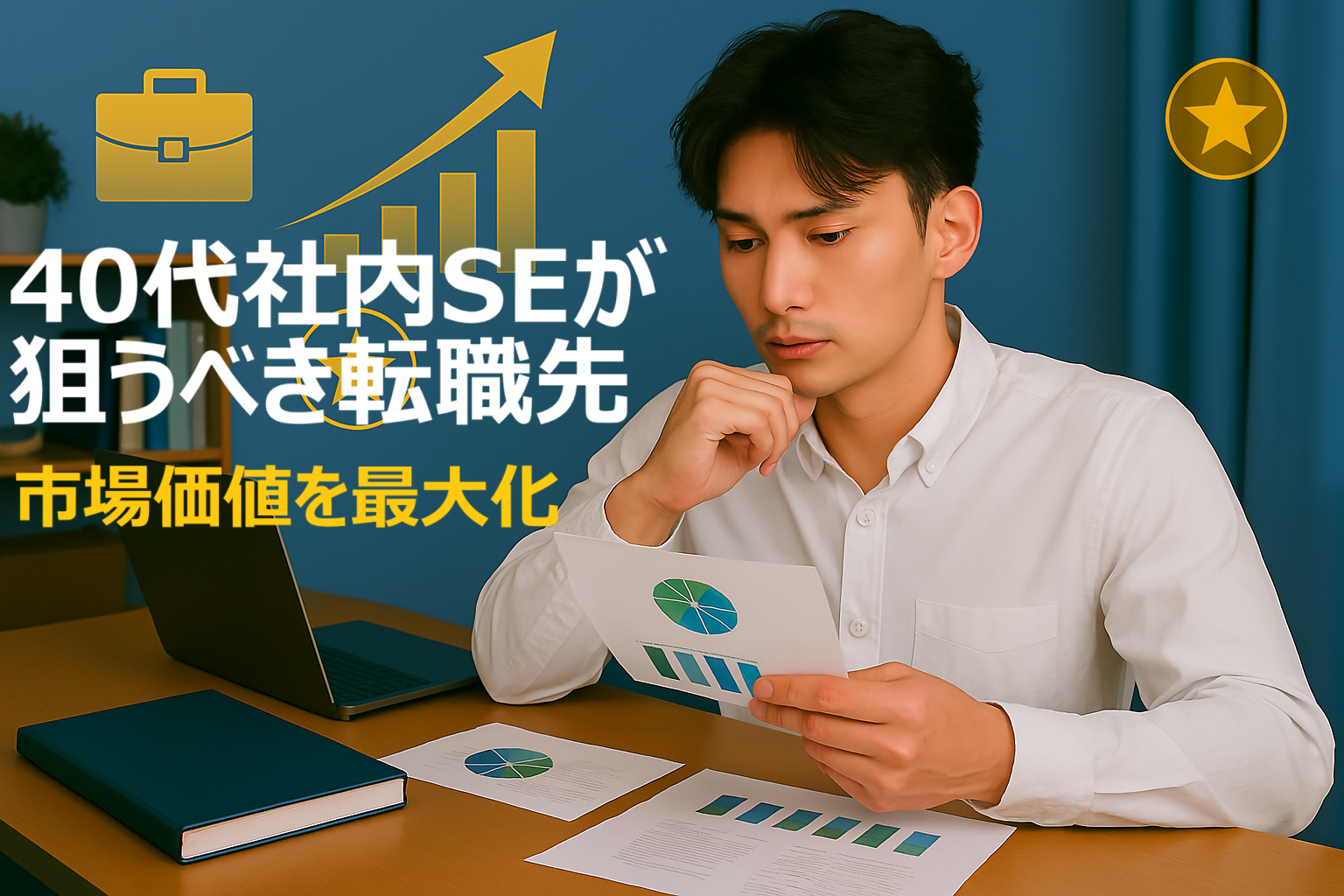 40代社内SEの転職先選択肢を示すビジネスイメージ - 社内SEからの転職戦略